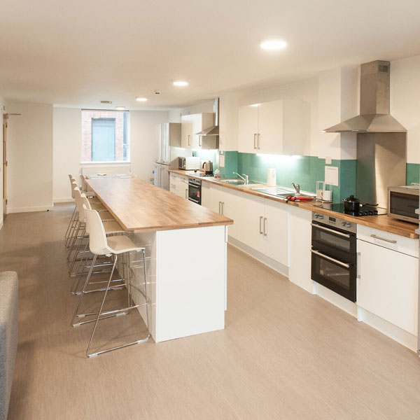 Halls of residence townhouse shared kitchen