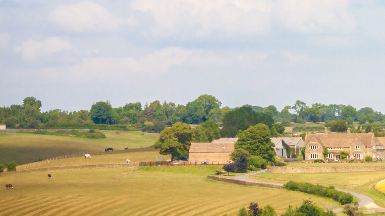 Farm set in English countryside