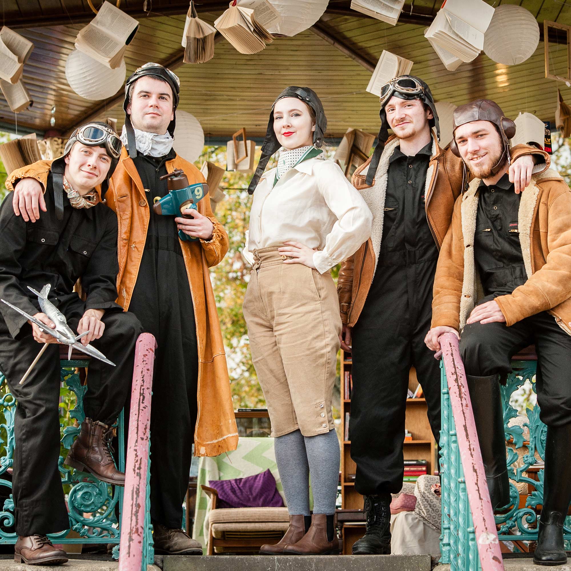 Performance students dressed up for a performance at the Cheltenham Literature Festival