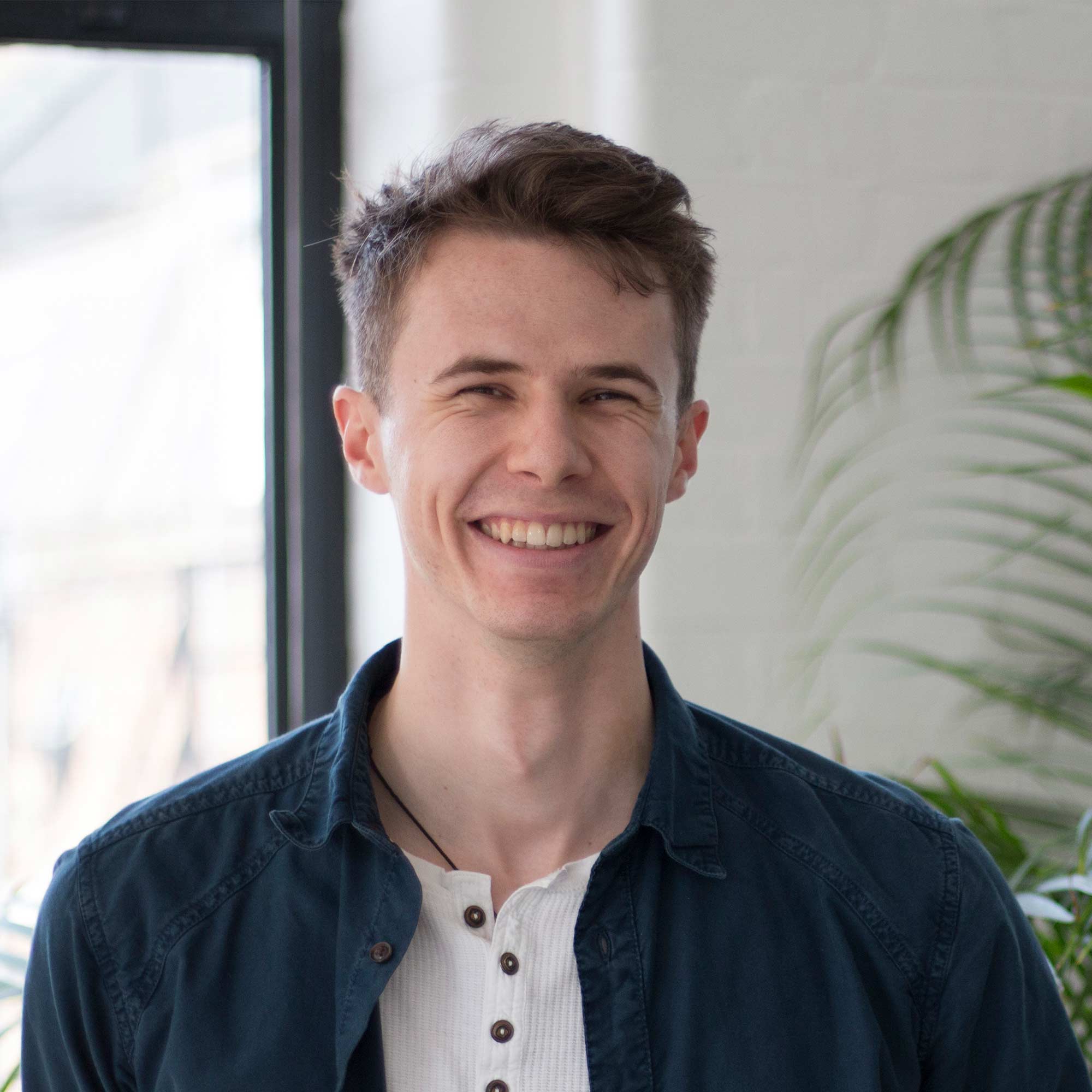 Student Rhys Jones smiling