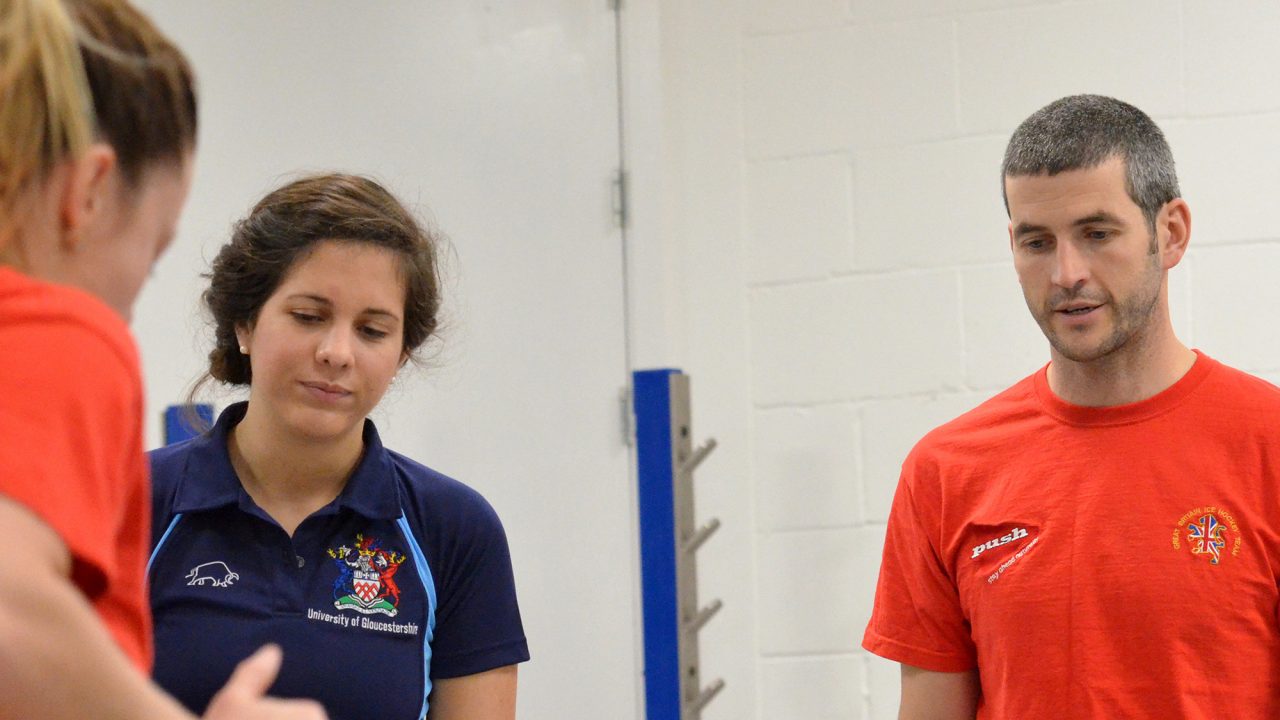 Sports coaches in the gym