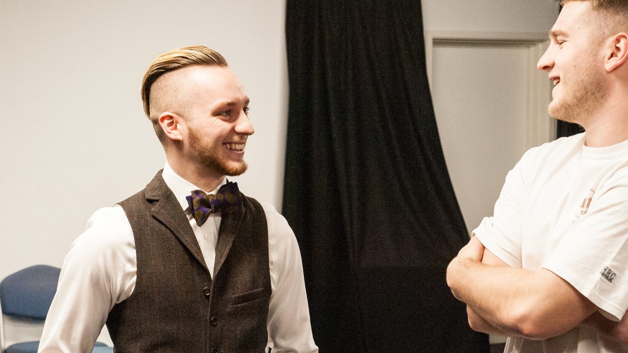 bradley Students smiling backstage