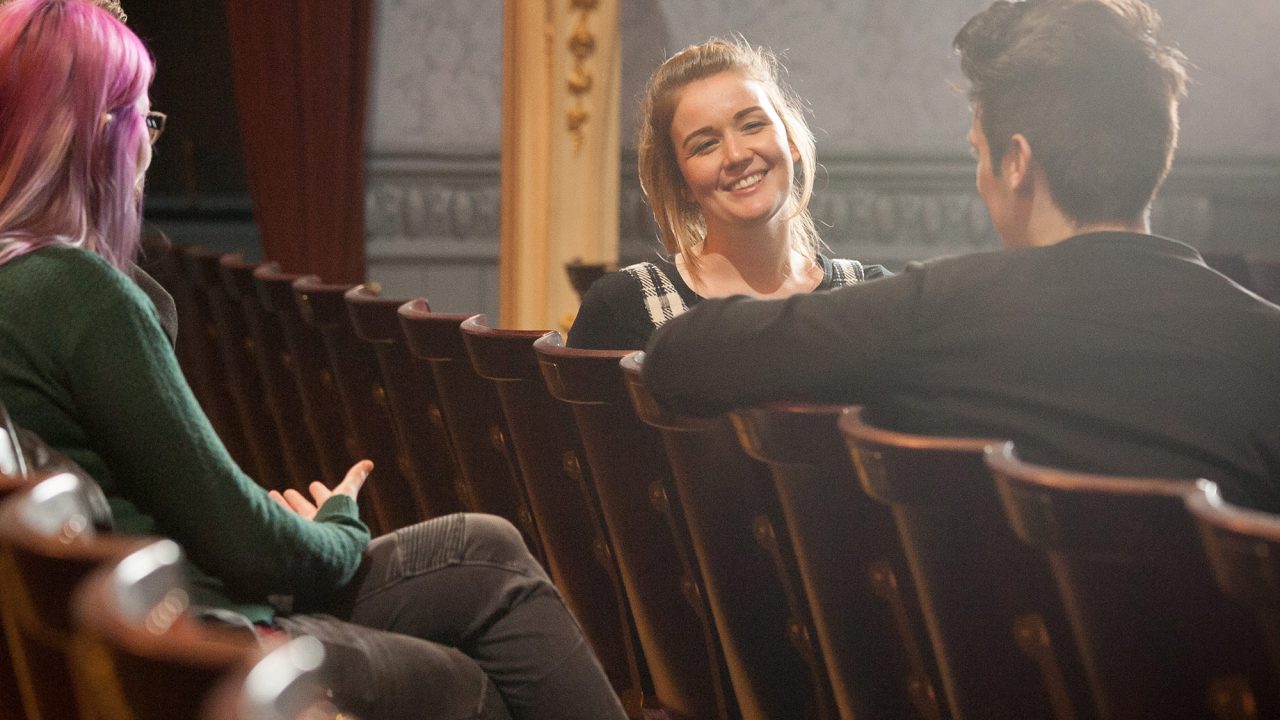 Students sat in Everyman Theatre's seats.