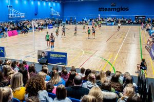 netball match in sports hall