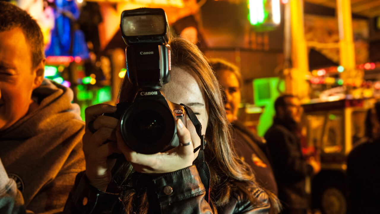 University photography students