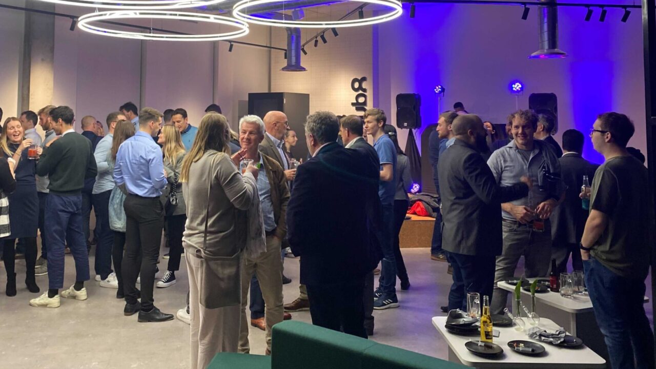a group of people chatting