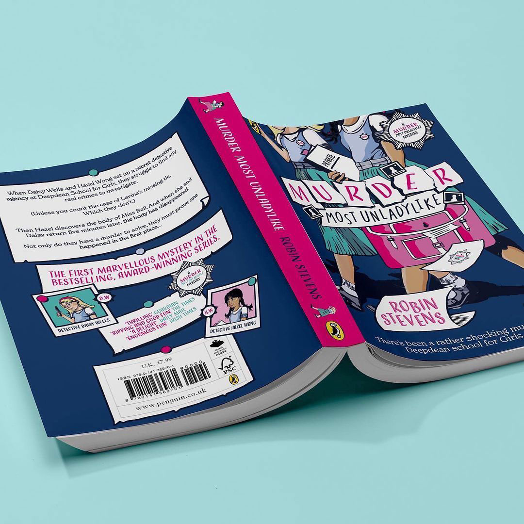 Penguin book cover for 'Murder most unladylike' by graphic design student Cassia Samson