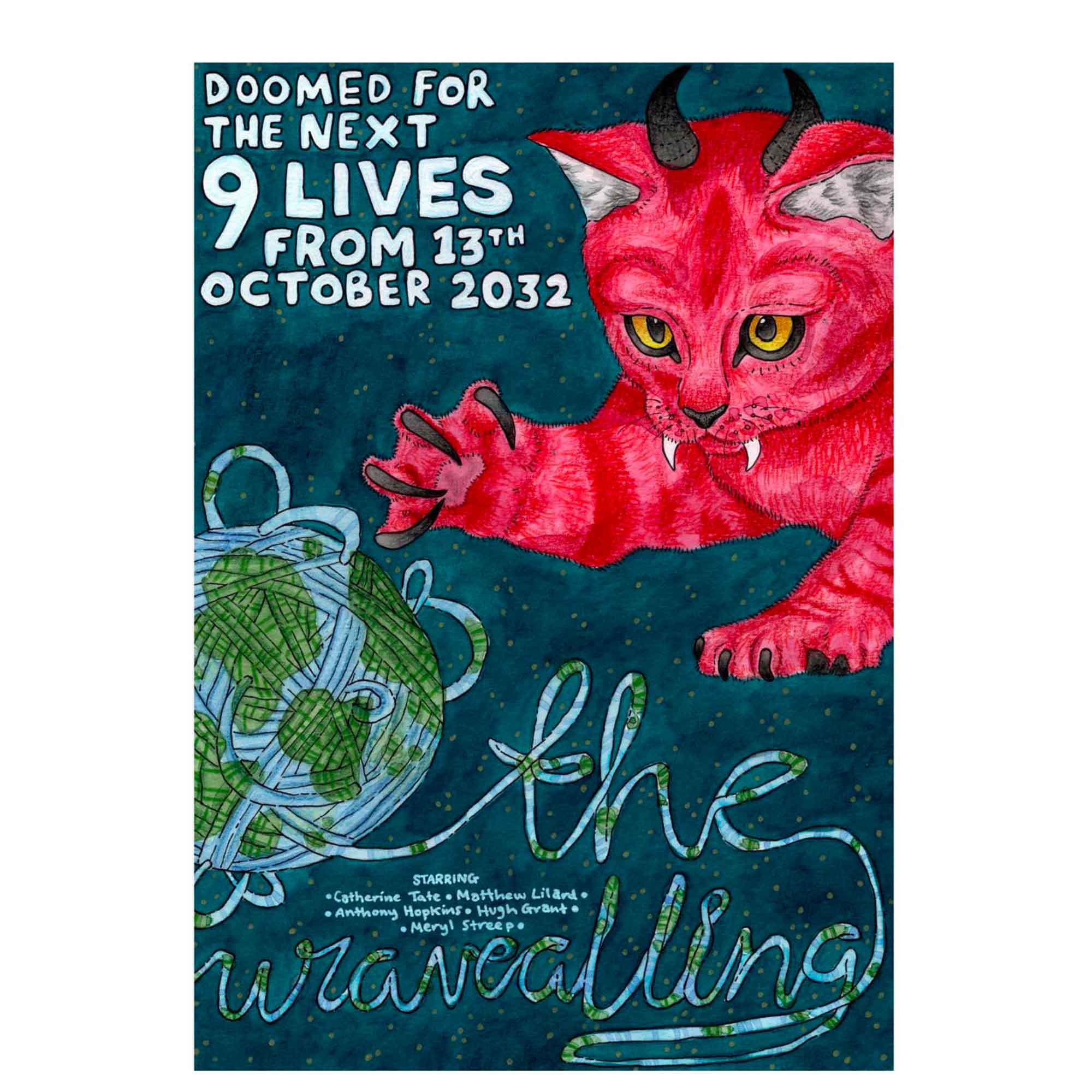 Illustration of a cat from a poster by current student Caroline Spiller.