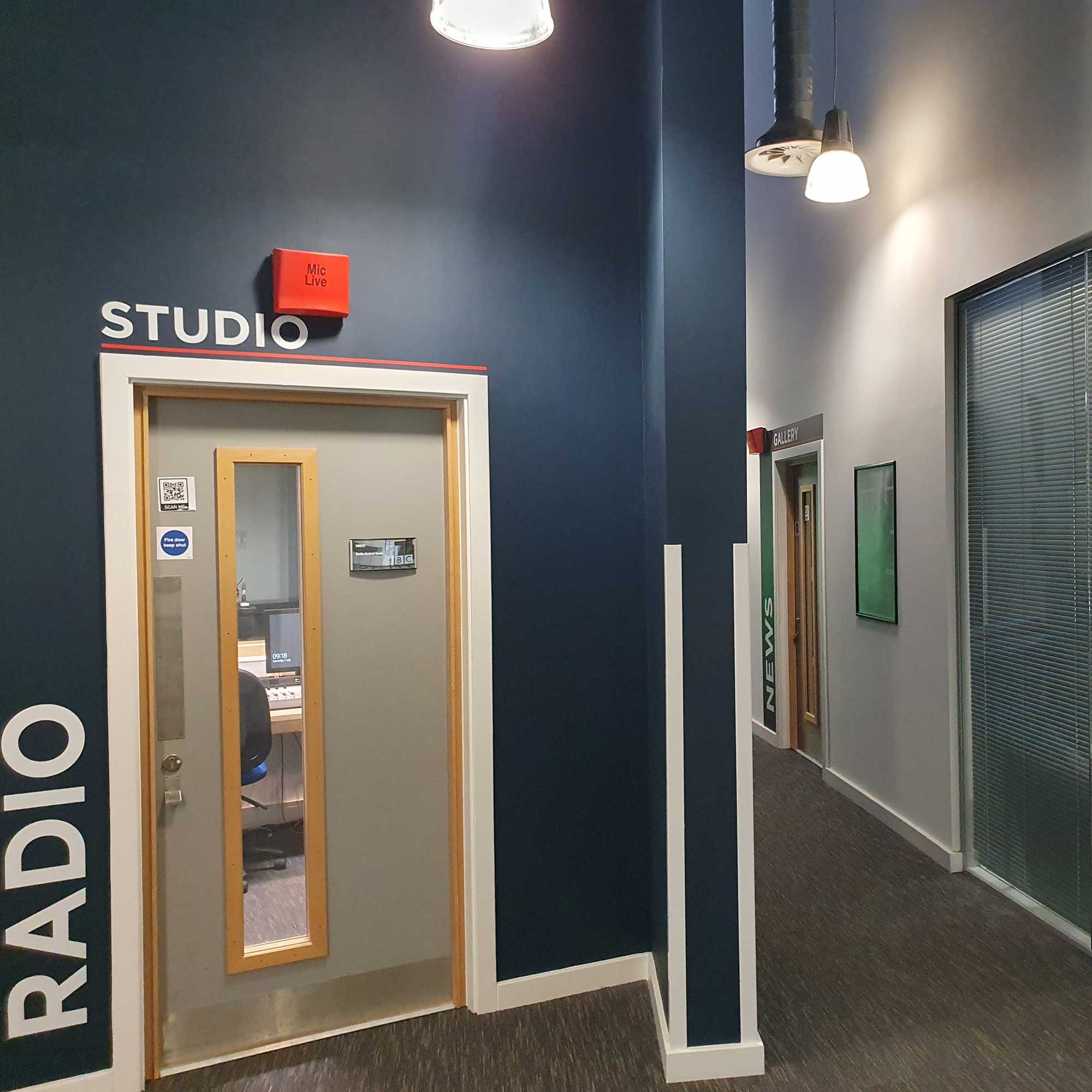 Door to a radio studio