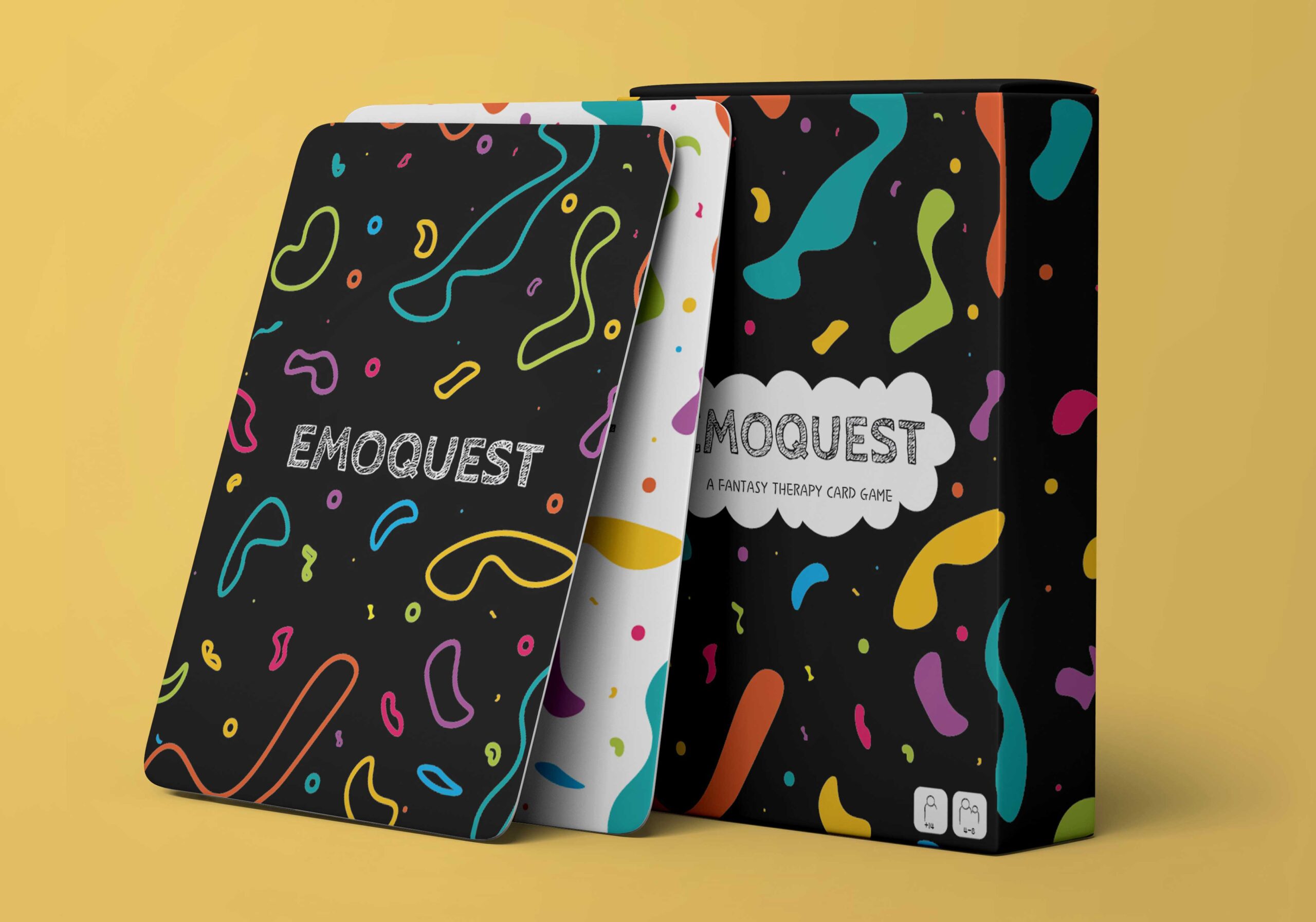 A photo of the Emoquest therapy card game.