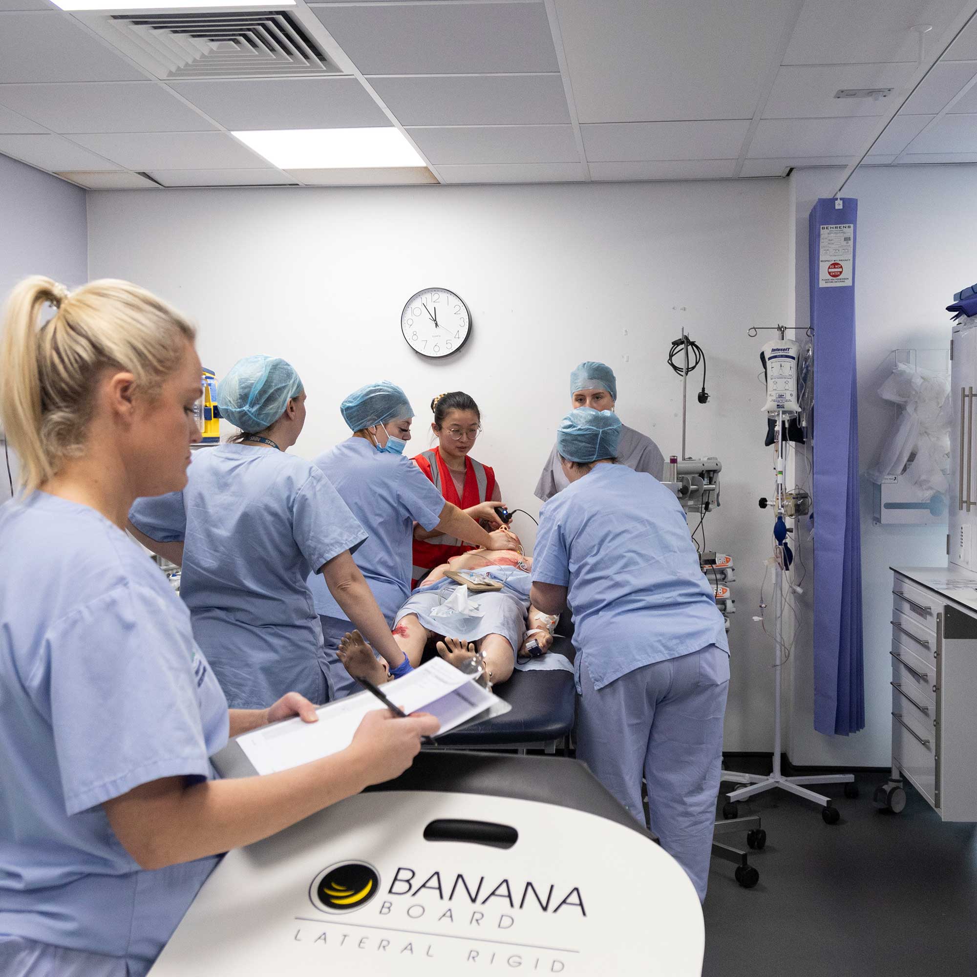 Student nurses tend to a casualty during the simulated major emergency.