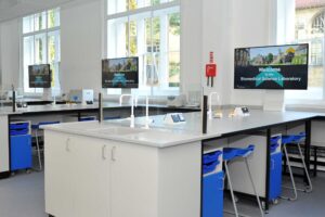 The newly opened biomedical science laboratory at Francis Close Hall.