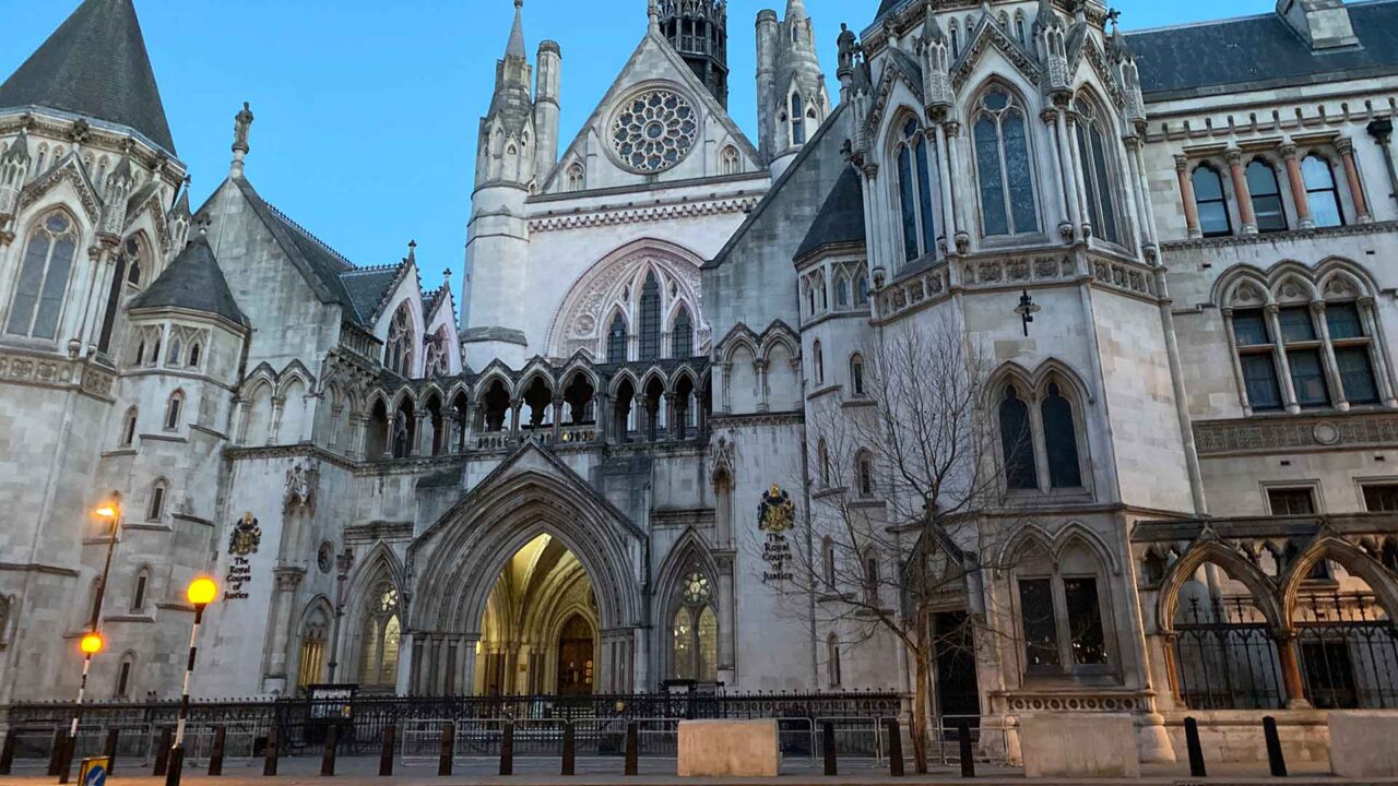 The Royal Courts of Justice in London.