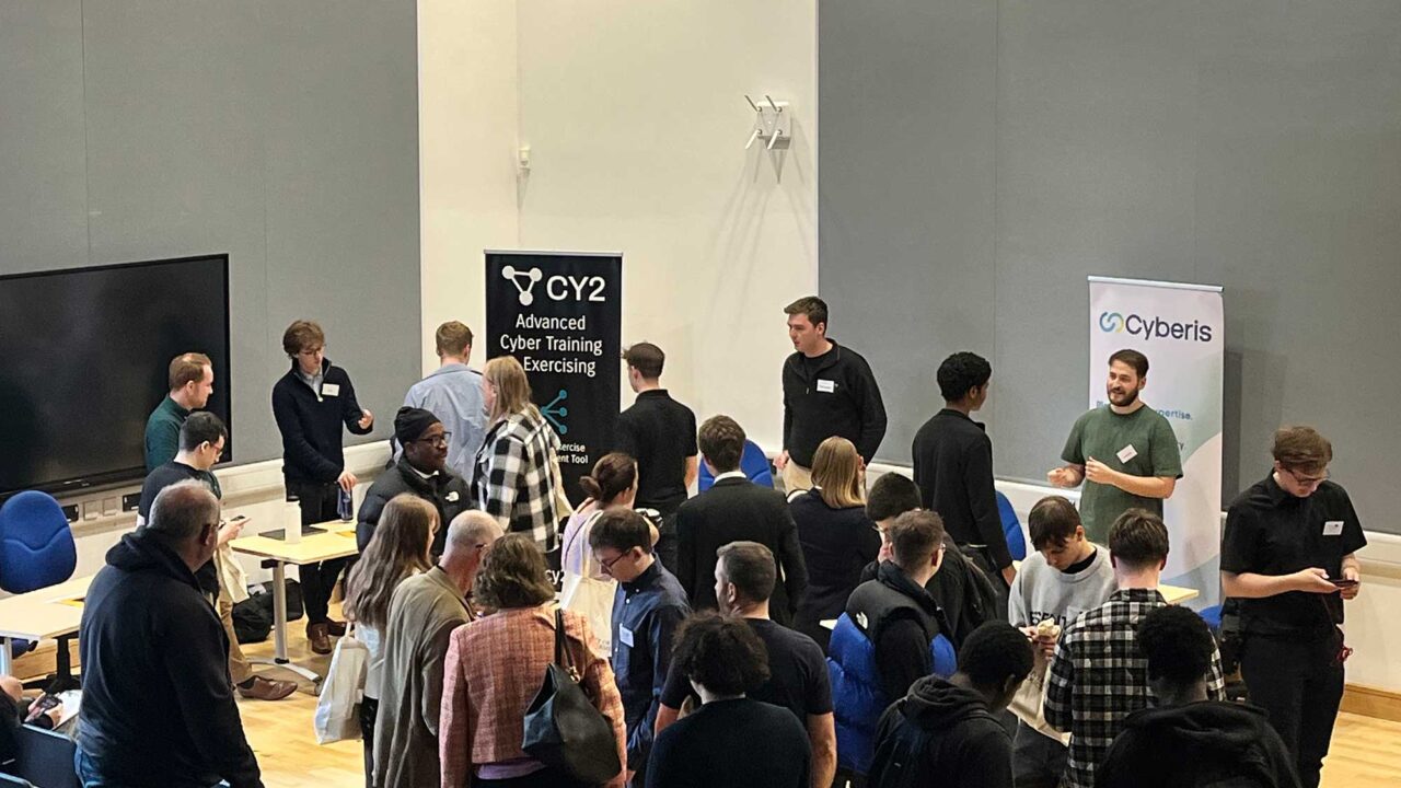 Students and employers mingle at the Cyber and Digital Launchpad event.