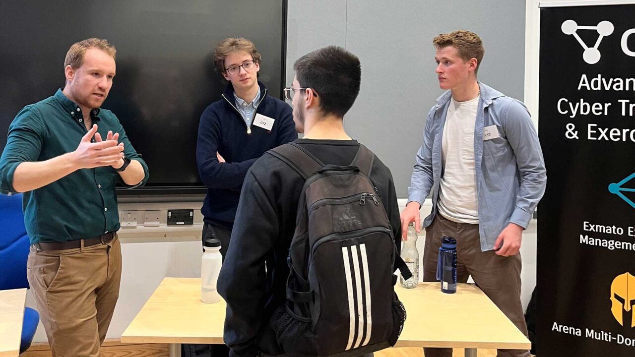 Students and employers talk to each other at the Cyber and Digital Launchpad event.