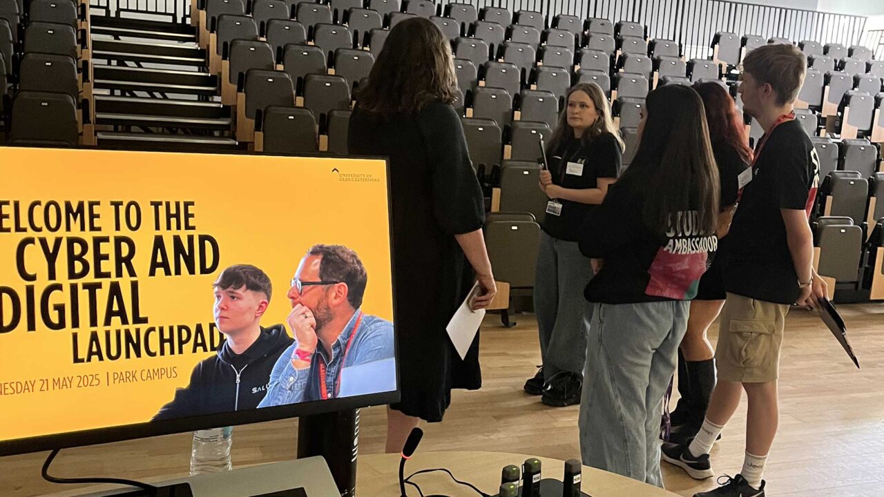 Students and employers mingle at the Cyber and Digital Launchpad event.