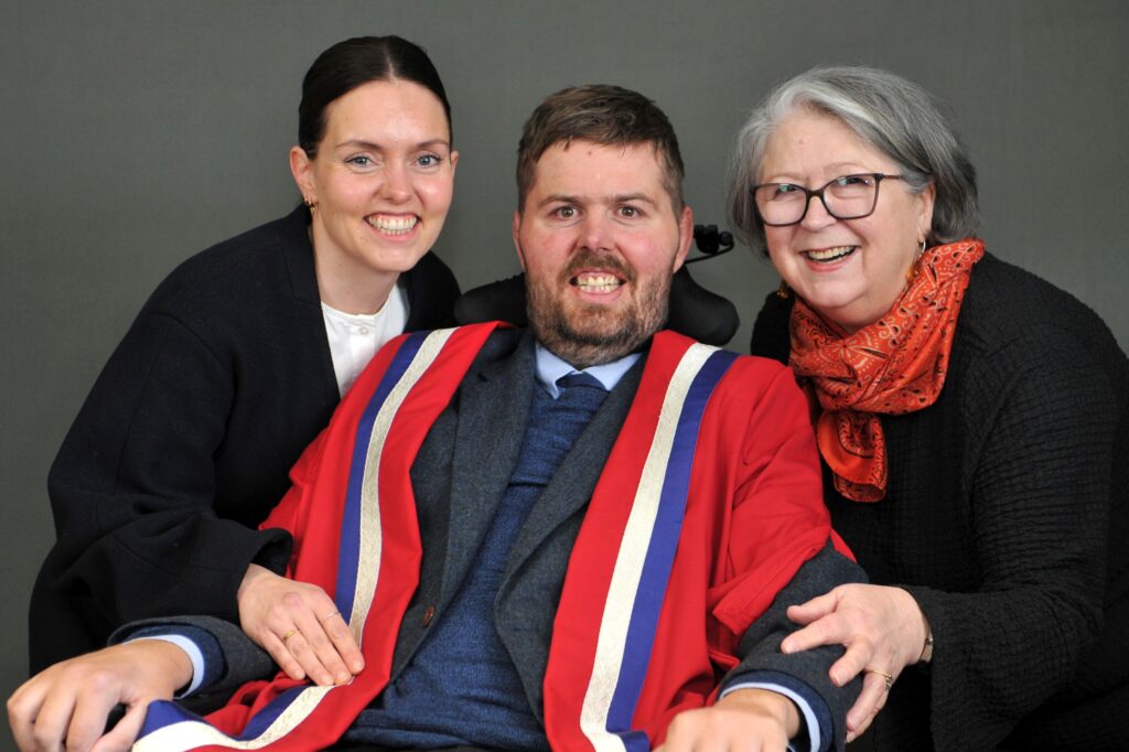 Ed Slater, Honorary Fellow, with wife, Jo and mother, Jo.