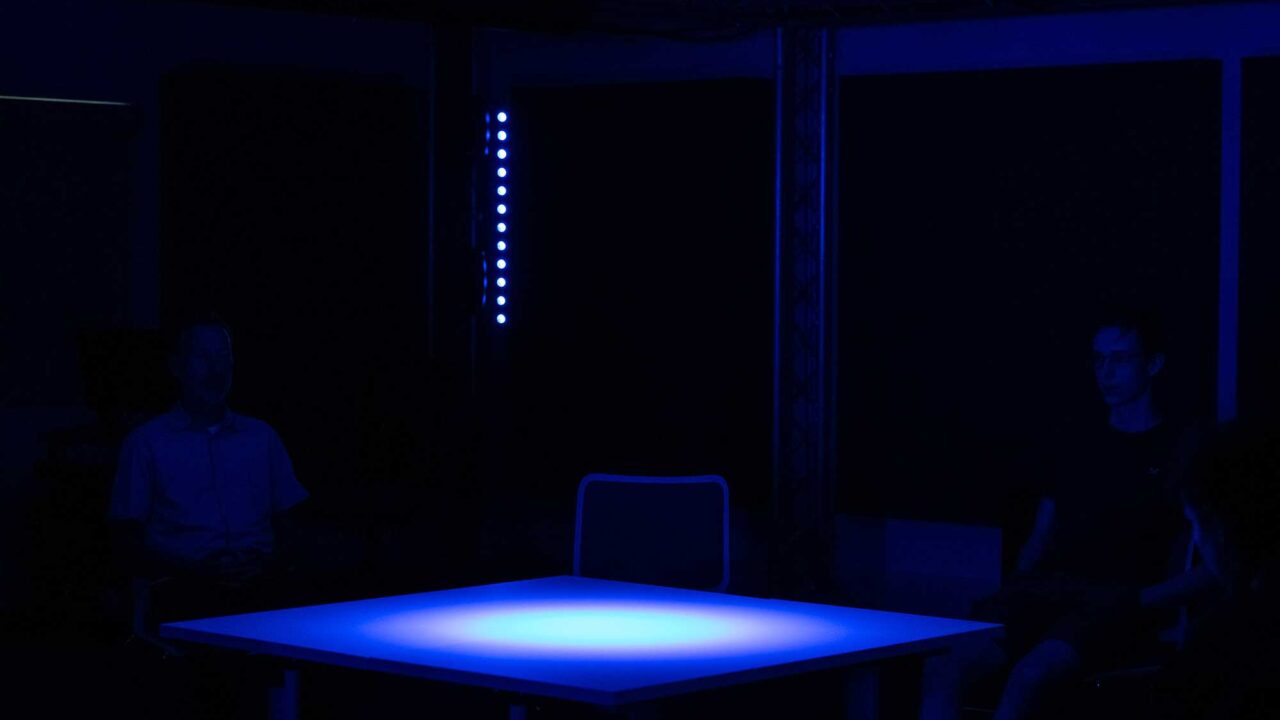 Music students using the 22.2 Immersive Audio Lab