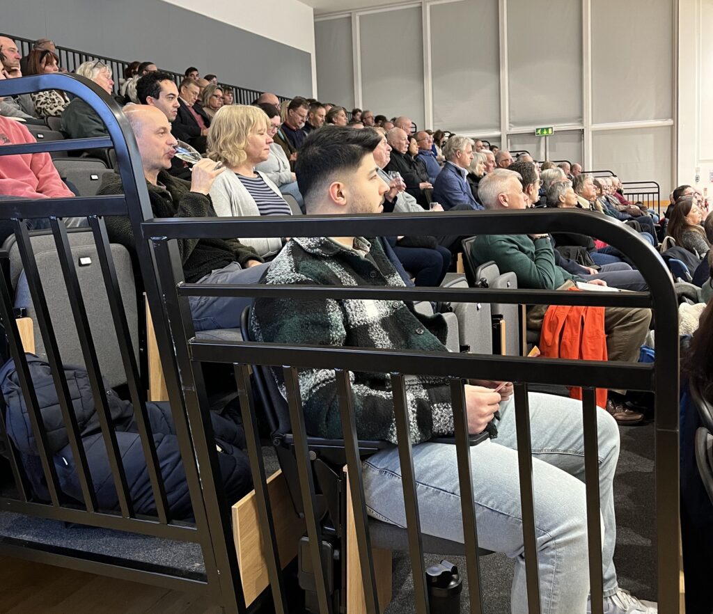 people sat in a stand