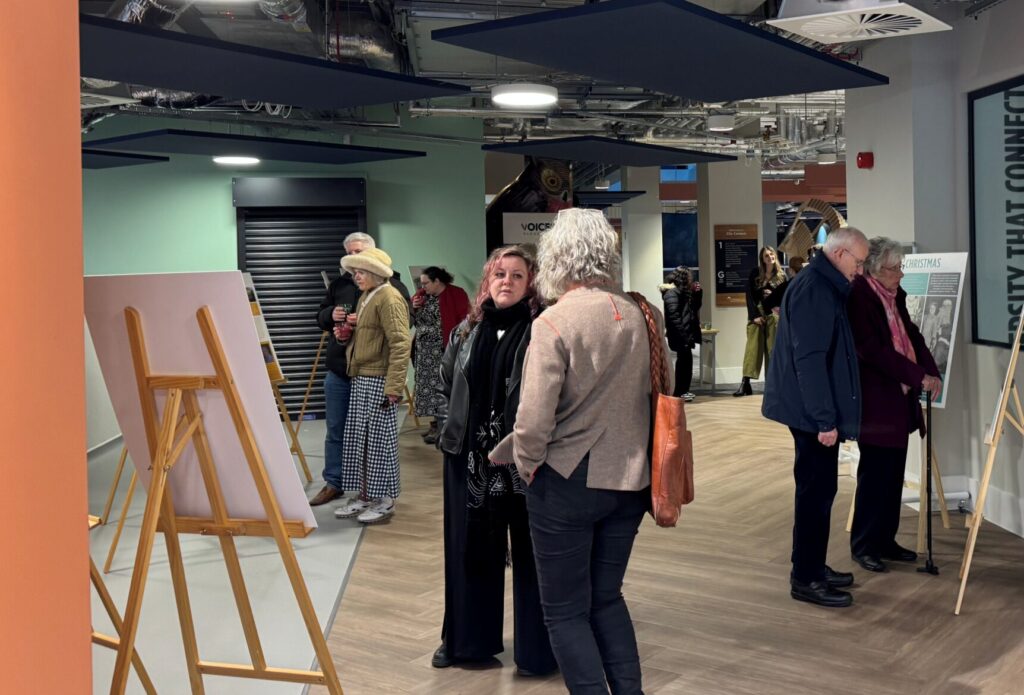 Visitors admiring the displays at the new exhibitions at City Campus