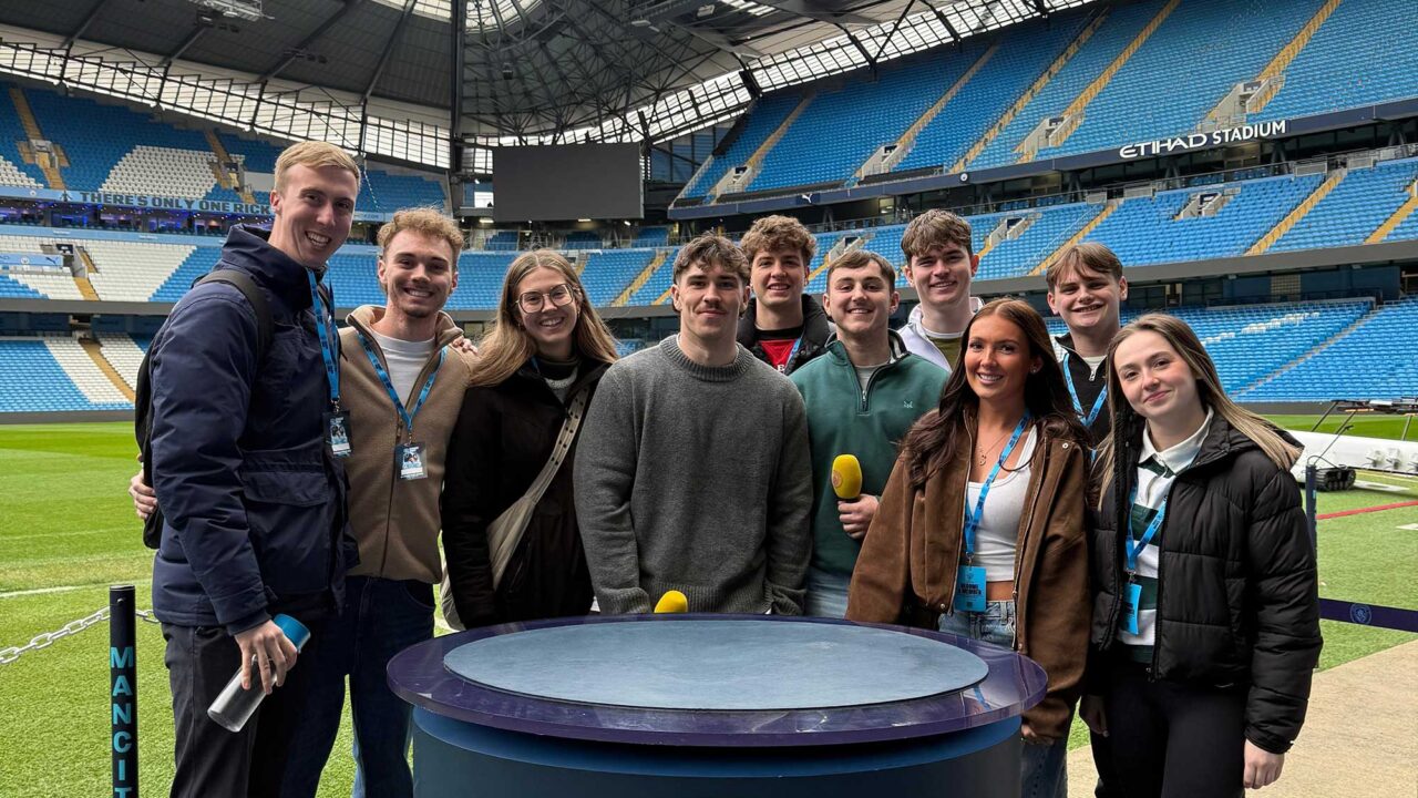 Sports Journalism students at Manchester City's ground