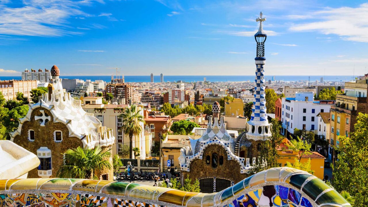 A view across the rooftops of Barcelona.
