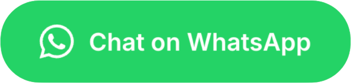Green pill shaped icon with the WhatsApp logo and text saying "Chat to us on Whatsapp".