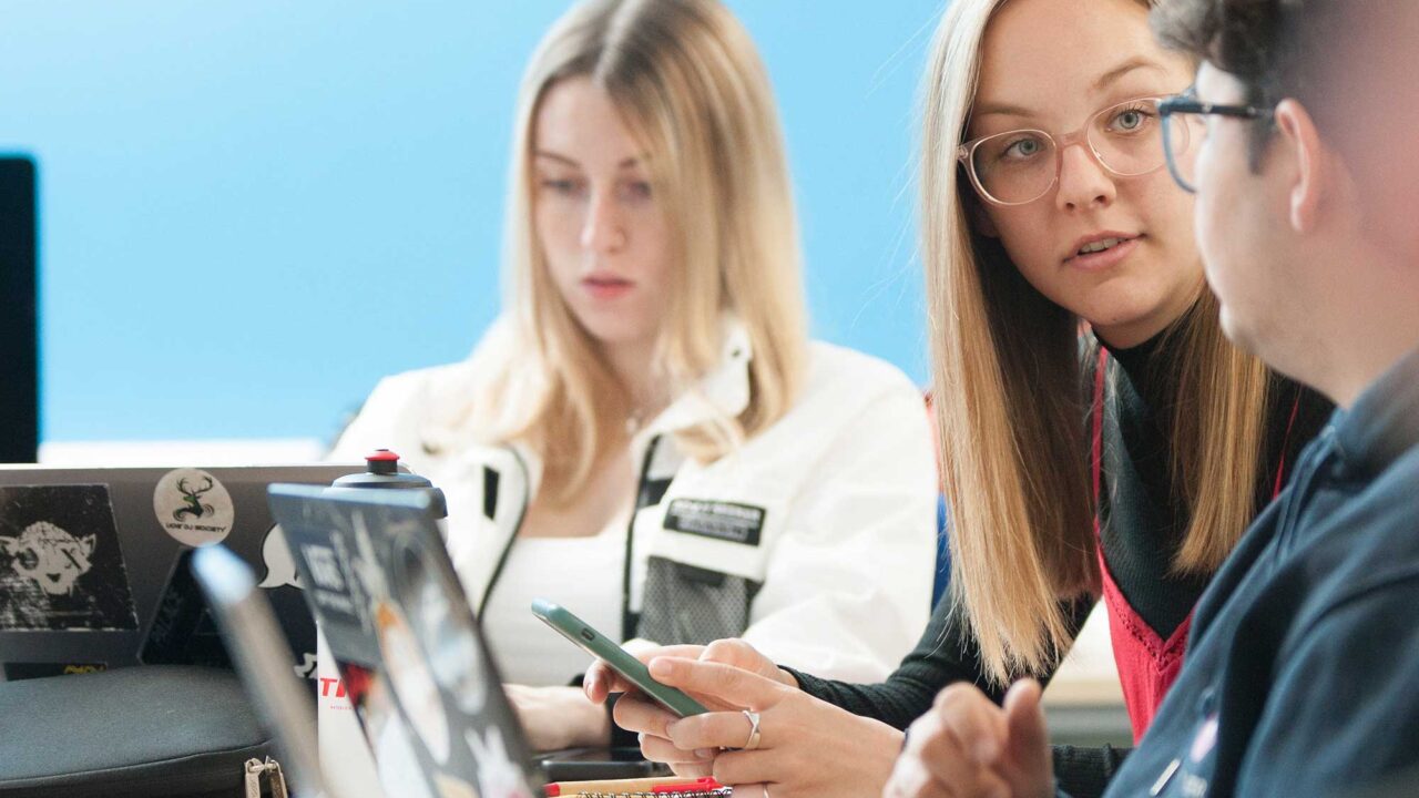 Music students attend a conference breakout session